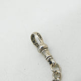 Victorian Sterling Silver Double Albert Watch Chain & Sovereign Case Antique