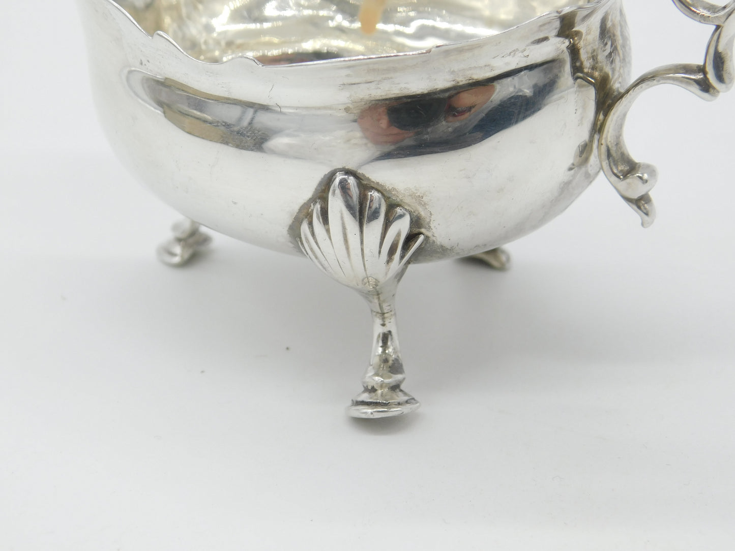 George II Sterling Silver Scrolled Handle Sauce Boat c1750 Antique Georgian