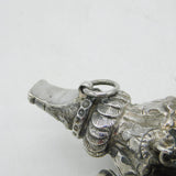 Victorian Sterling Silver & Coral Baby Rattle, Teether, Whistle Antique 1880