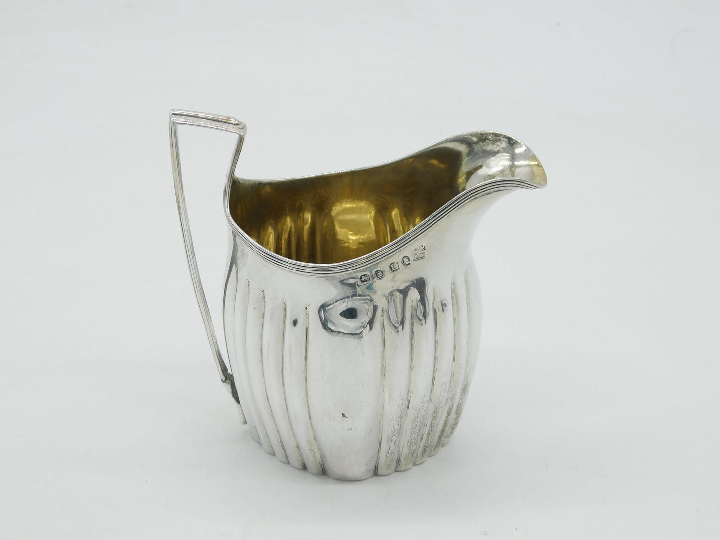 George III Sterling Silver Fluted Cream Jug Antique 1799 London