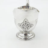 Irish Sterling Silver Celtic Pattern Cream Jug 1967 Dublin Vintage