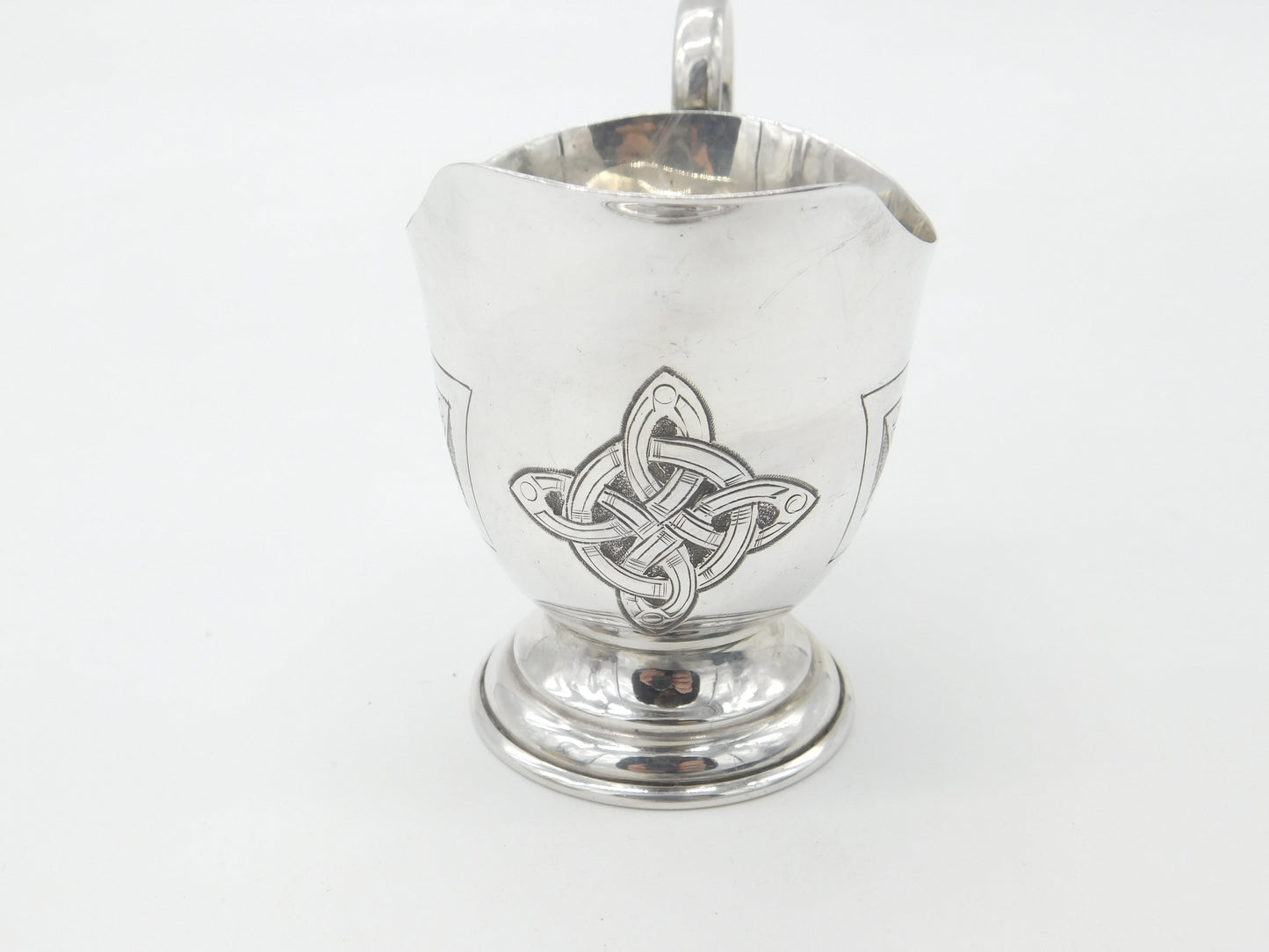 Irish Sterling Silver Celtic Pattern Cream Jug 1967 Dublin Vintage