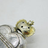 Early 19th Century Sterling Silver Crown over Heart Vesta Case Antique 1835