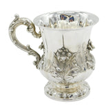 William IV Sterling Silver Floral Chased Christening Mug Antique 1832 London