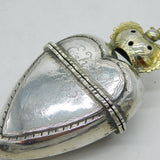 Early 19th Century Sterling Silver Crown over Heart Vesta Case Antique 1835