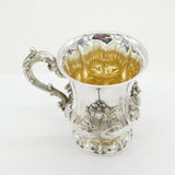 William IV Sterling Silver Floral Chased Christening Mug Antique 1832 London