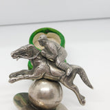 Victorian Kutch Cast Sterling Silver Horse Racing Trophy Finial Antique c1880