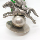 Victorian Kutch Cast Sterling Silver Horse Racing Trophy Finial Antique c1880