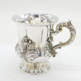 William IV Sterling Silver Floral Chased Christening Mug Antique 1832 London