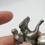 Victorian Kutch Cast Sterling Silver Horse Racing Trophy Finial Antique c1880