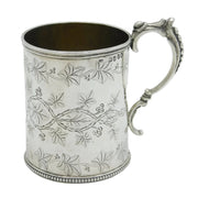 Victorian Sterling Silver Aesthetic Movement Christening Mug Antique London