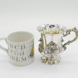 William IV Sterling Silver Floral Chased Christening Mug Antique 1832 London