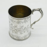 Victorian Sterling Silver Aesthetic Movement Christening Mug Antique London