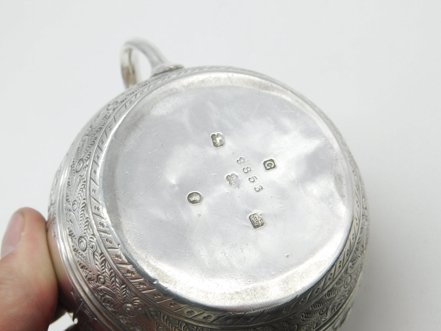 Victorian Sterling Silver 12 Symbols of Zodiac Sugar Bowl Antique 1874 Sheffield