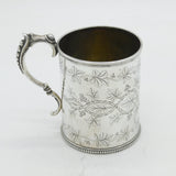Victorian Sterling Silver Aesthetic Movement Christening Mug Antique London