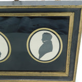 Early Victorian Framed Silhouette Portrait Miniatures Couple Facing 1840 Antique