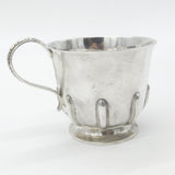 Edwardian Sterling Silver Nouveau Pattern Christening Mug 1907 London Comyns