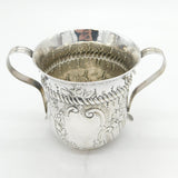 George III Sterling Silver Floral Porringer Cup Antique 1770 London