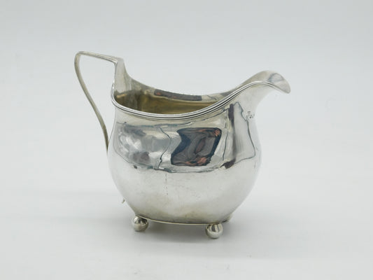 George III Sterling Silver 'K' Initial Cream Jug Antique 1806 London