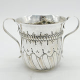 George III Sterling Silver Floral Porringer Cup Antique 1770 London