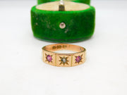 Victorian 15ct Gold, Seed Pearl & Almandine Garnet Dress Ring Antique 1875 Birmingham