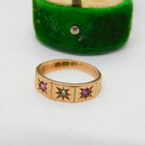 Victorian 15ct Gold, Seed Pearl & Almandine Garnet Dress Ring Antique 1875 Birmingham