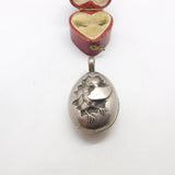 Edwardian Dutch Sterling Silver Chick in the Egg Baby Rattle c1910 Antique