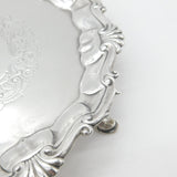 George II Sterling Silver Scallop Edge Salver Dish London 1750 Hugh Mills