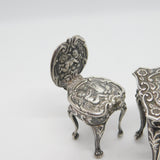 Victorian Sterling Silver Dolls House Dining Table Ornaments Antique c1900