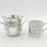 George III Sterling Silver Floral Porringer Cup Antique 1770 London