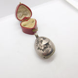 Edwardian Dutch Sterling Silver Chick in the Egg Baby Rattle c1910 Antique