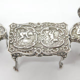 Victorian Sterling Silver Dolls House Dining Table Ornaments Antique c1900