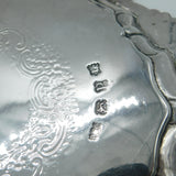 George II Sterling Silver Scallop Edge Salver Dish London 1750 Hugh Mills