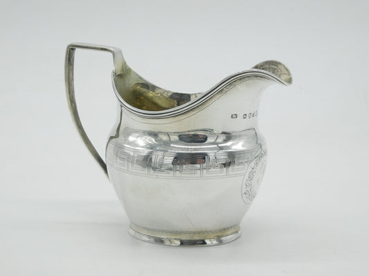 Sterling Silver Greek Key Pattern Cream Jug Antique 1806 London T. Wallis