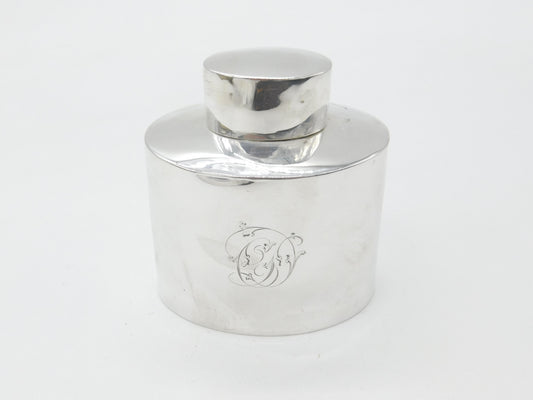 Victorian Sterling Silver Tea Caddy Antique 1895 Sheffield Monogram