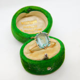 Edwardian 9ct Gold & Emerald Cut Topaz Dress Ring Antique c1910