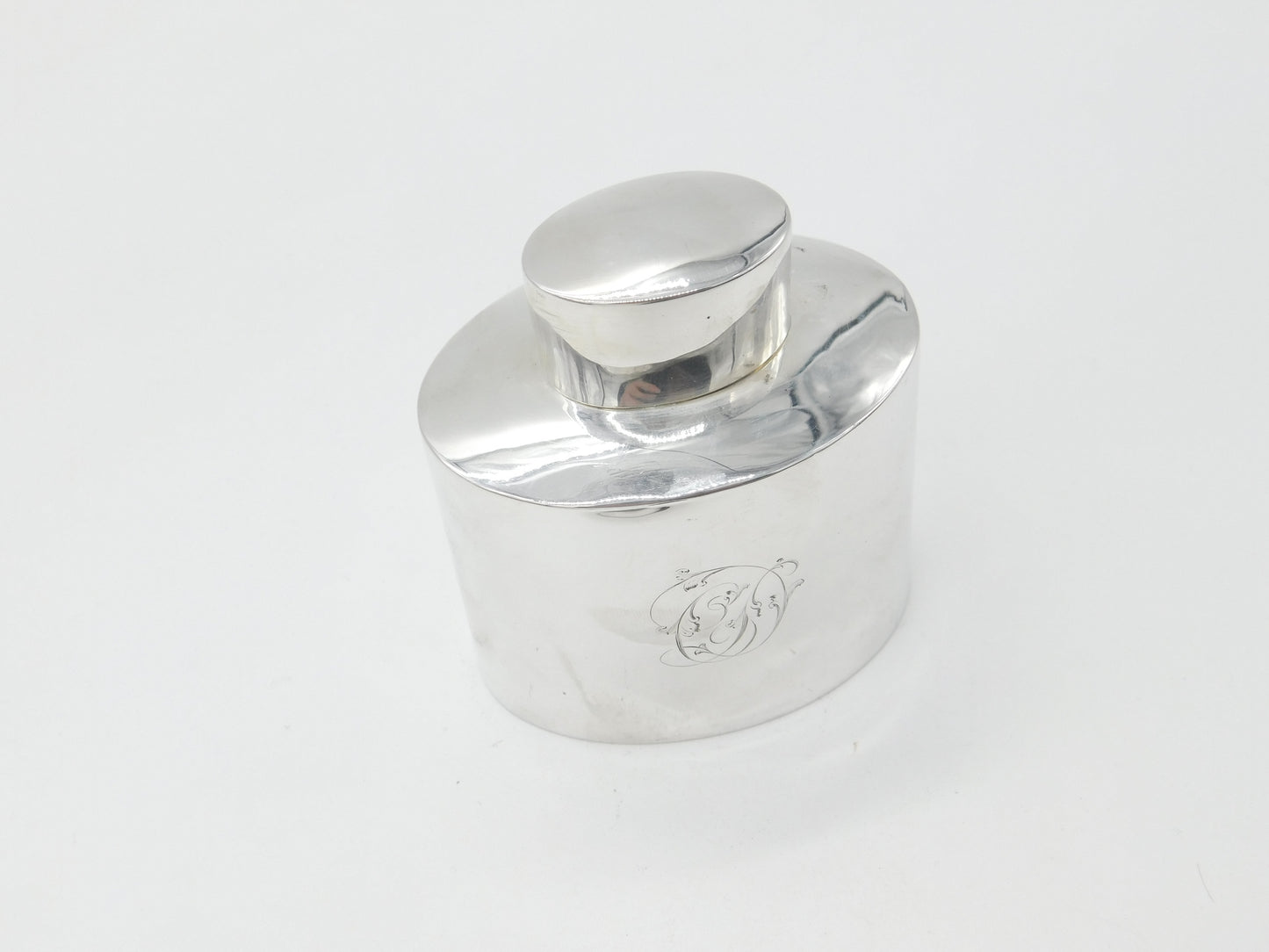 Victorian Sterling Silver Tea Caddy Antique 1895 Sheffield Monogram