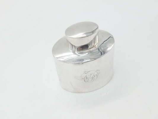 Victorian Sterling Silver Tea Caddy Antique 1895 Sheffield Monogram