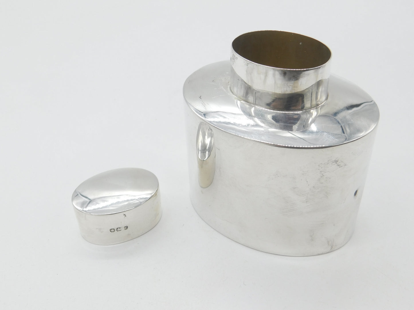 Victorian Sterling Silver Tea Caddy Antique 1895 Sheffield Monogram