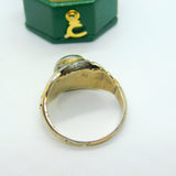 Victorian Sterling Silver Gilt Carved Bloodstone Masonic Intaglio Signet Ring c1840