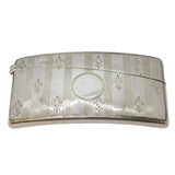 Edwardian Sterling Silver Fleur de Lis Pattern Card Case Antique 1909 Chester