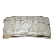 Edwardian Sterling Silver Fleur de Lis Pattern Card Case Antique 1909 Chester