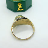 Victorian Sterling Silver Gilt Carved Bloodstone Masonic Intaglio Signet Ring c1840