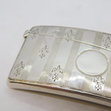 Edwardian Sterling Silver Fleur de Lis Pattern Card Case Antique 1909 Chester