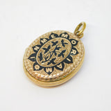 Victorian 9ct Gold Back & Front Black Enamel 'In Memoriam' Mourning Locket c1860