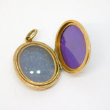 Victorian 9ct Gold Back & Front Black Enamel 'In Memoriam' Mourning Locket c1860