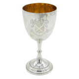 Victorian Sterling Silver Heraldic Crest Chalice Goblet Antique 1885 London