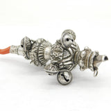 Victorian Sterling Silver, Coral Baby Rattle & Teether Antique 1883 Birmingham