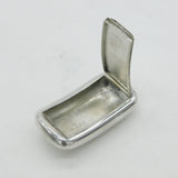 Edwardian Sterling Silver Curved Snuff Box Antique 1909 Birmingham