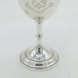Victorian Sterling Silver Heraldic Crest Chalice Goblet Antique 1885 London